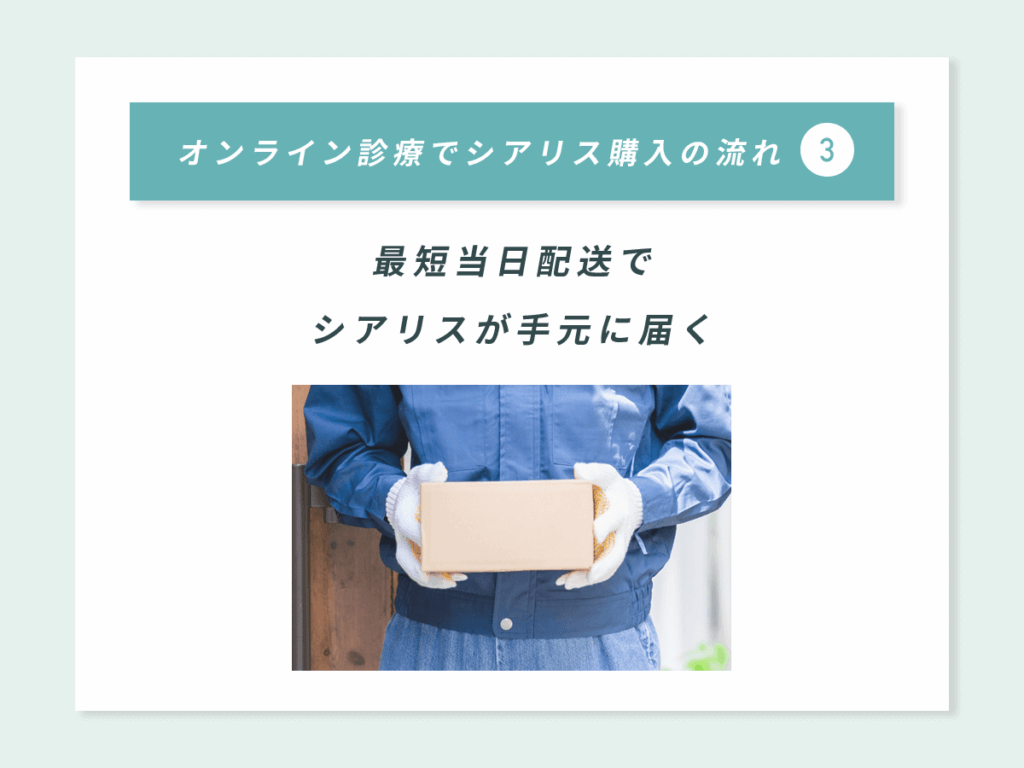 最短当日配送でシアリスが手元に届く