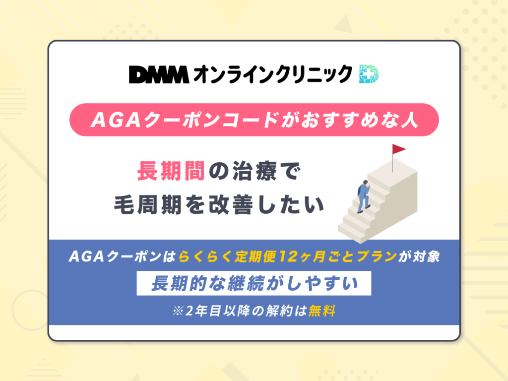 DMMのAGAクーポンが向いている人⑤:長期間の治療で毛周期を改善したい