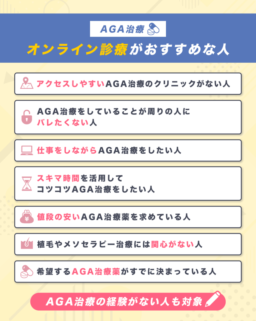 AGAオンライン診療がおすすめな人