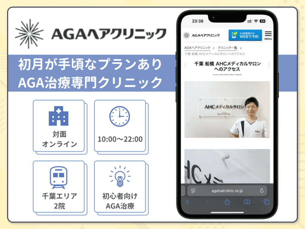AHCメディカルサロン船橋・千葉は初月1,800円のフィナステリドなど予算に合った治療薬を処方