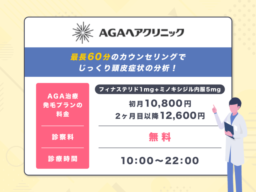 AGAヘアクリニックは最長60分のカウンセリングでじっくり頭皮症状の分析
