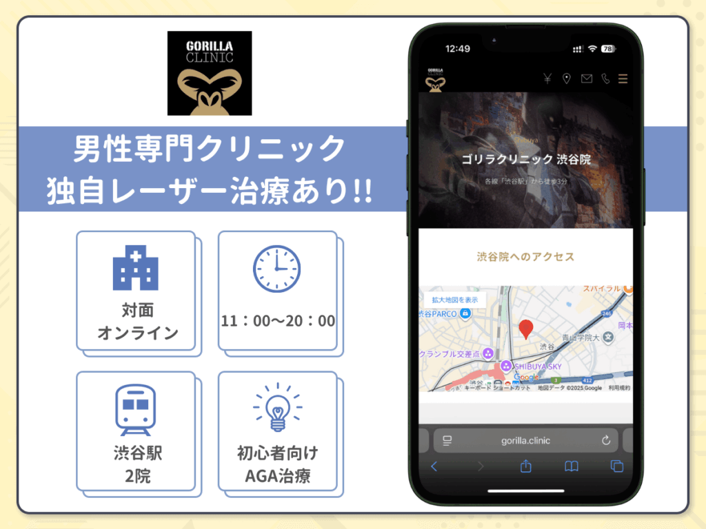 ゴリラクリニック渋谷院・道玄坂院は2院から通院しやすい環境を選んで相談