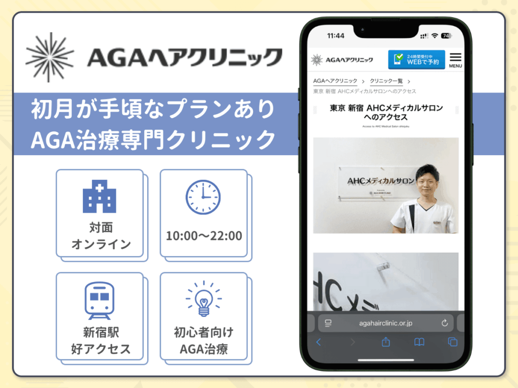 AHCメディカルサロン(AGAヘアクリニック)は初月1,800円から処方してもらえる
